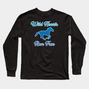 Wild Hearts Run Free — White Outline Long Sleeve T-Shirt